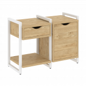 Loft Тумба на регулируемых опорах наборная. Вариант №3 VR.L-TN-3.O Тиквуд светлый/Белый металл 970*460*719 Loft Тумба на регулируемых опорах наборная. Вариант №3 VR.L-TN-3.O Тиквуд светлый/Белый металл 970*460*719