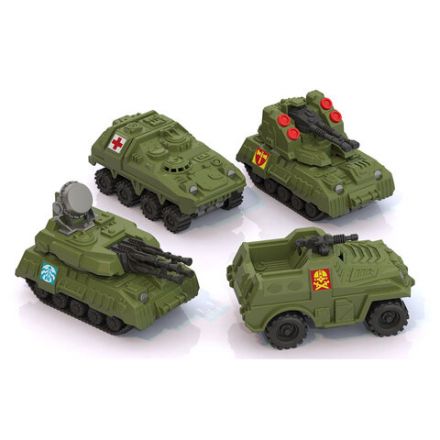 Военные машины игрушечные в наборе, пластиковые, 4 шт., 7x14x30 см, НОРДПЛАСТ, 349/1