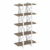 Loft Стеллаж на регулируемых опорах-5 полок VR.L-MST.O-5.4V Тиквуд тёмный/Белый металл 800*400*1650