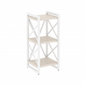 Loft Стеллаж на регулируемых опорах-3 полки VR.L-MST.O-3.4 Денвер светлый/Белый металл 400*400*910