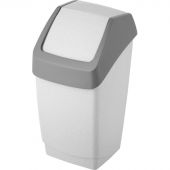 Ведро для мусора с крышкой-вертушкой М-пластика Хапс 25 л пластик серое (30х28х55 см)