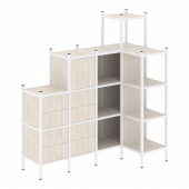 Loft Угловой внутренний стеллаж наборный VR.L-48 Денвер светлый/Белый металл 1694*862*1869