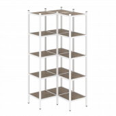 Loft Угловой внутренний стеллаж наборный VR.L-32 Тиквуд тёмный/Белый металл 862*862*1869