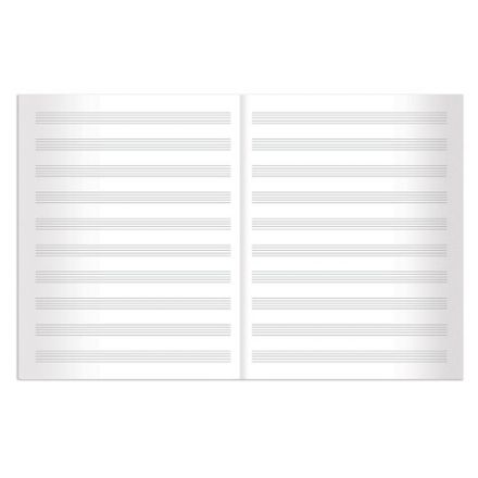 Тетрадь для нот А4, 16 л., обложка мелованный картон, вертикальная, на скобе, BRAUBERG, "Город звуков", 125415