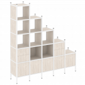 Loft Прямой стеллаж наборный VR.L-23 Денвер светлый/Белый металл 2110*446*2280