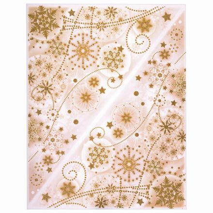 Украшение для окон и стекла ЗОЛОТАЯ СКАЗКА "Узоры из золотых снежинок 1", 30х38 см, ПВХ, 591227