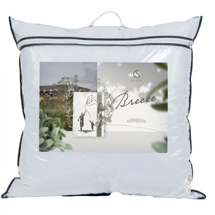 Подушка 70х70 стеганная (микрофибра/лебяжий пух), белый