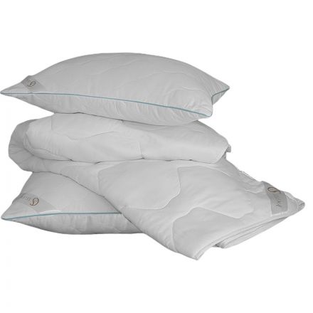 Подушка 70х70 стеганная (микрофибра/лебяжий пух), белый