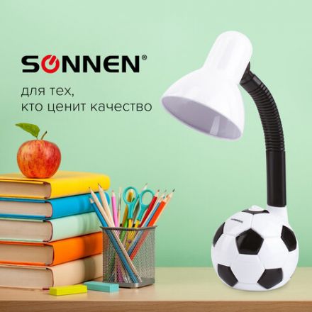 Настольная лампа / светильник SONNEN OU-503, на подставке, цоколь Е27, "Мяч", белый, 236675