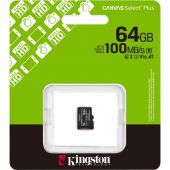 Карта памяти Kingston micro SDXC 64GB,Canvas Select Plus,100MB/s,без адапт Карта памяти Kingston micro SDXC 64GB,Canvas Select Plus,100MB/s,без адапт