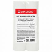Чековая лента ТЕРМОБУМАГА 80 мм (диаметр 62 мм, длина 60 м, втулка 12 мм) КОМПЛЕКТ 6 шт., BRAUBERG, 112355, 52375