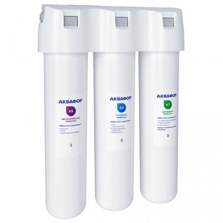 Фильтр для воды АКВАФОР "Кристалл А", для холодной воды, 3 ступени очистки, ресурс 6000 л, кран в комплекте, 205966