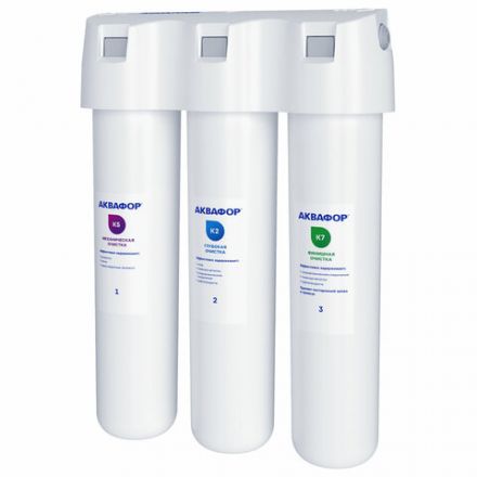 Фильтр для воды АКВАФОР "Кристалл А", для холодной воды, 3 ступени очистки, ресурс 6000 л, кран в комплекте, 205966
