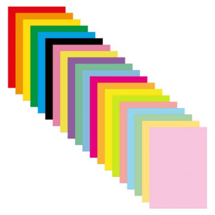 Бумага цветная 20 цветов BRAUBERG MULTICOLOR А4, 80 г/м2, 100 л. (20 цветов x 5 листов), 116649