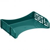 Лоток для бумаг горизонтальный СТАММ "Field", широкая загрузка, темно-зеленый