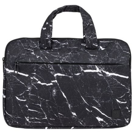 Сумка портфель BRAUBERG STYLE с отделением для ноутбука 13-14", 3 кармана, "Marble", черная, 26х36х3 см, 270835