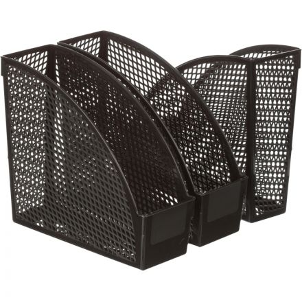 Вертикальный накопитель Attache Эконом пластиковый черный ширина 110 мм (3 штуки в упаковке)