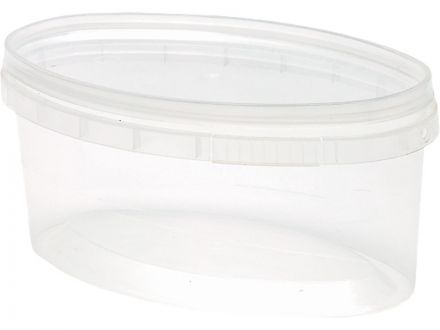 Контейнер п/п 0,5л. овальный, без ручки, с прозрачной крышкой цв. прозрачный