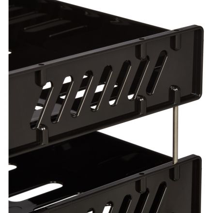 Лотки для бумаг горизонтальные Стамм Сити 3 штуки на металических стержнях черные