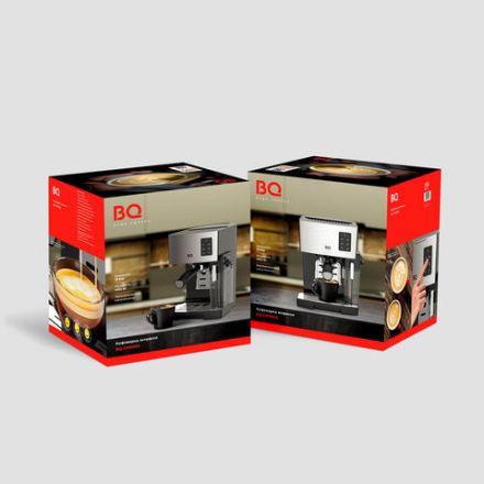 Кофеварка рожковая BQ (БИ-КЬЮ) CM9002, 1450 Вт, объем 1,4 л, 19 бар, автоматический капучинатор, стальная, 86195028