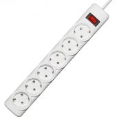 Сетевой фильтр PROGIX PG641 6р/3м/3,5кВТ/16А заземление, белый, ПВС 3х1.5