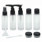 Дорожный набор флаконов в косметичке с наклейками, 7 флаконов (5х50 мл, 2х10 мл), DASWERK (ДАСВЕРК), 609298