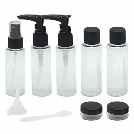 Дорожный набор флаконов в косметичке с наклейками, 7 флаконов (5х50 мл, 2х10 мл), DASWERK (ДАСВЕРК), 609298