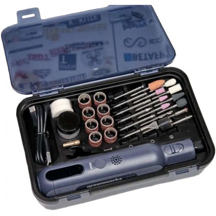 Гравер аккумуляторный Greenworks GPT-8VRT, кейс+оснастка 52 шт. (3200707)