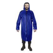 Дождевик-плащ синий на молнии многоразовый с ПВХ-покрытием, размер 60-62 (XXXL), рост 170-176, ГРАНДМАСТЕР, 610868