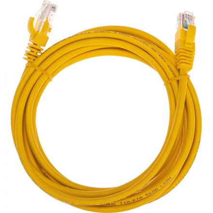 Патч-корд REXANT (02-0105-3) U/UTP, CAT 5e, 26AWG, LSZH, желтый, 3м