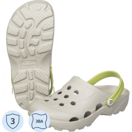 Сабо женские Ола, дымчато-серый/салатовый р.37