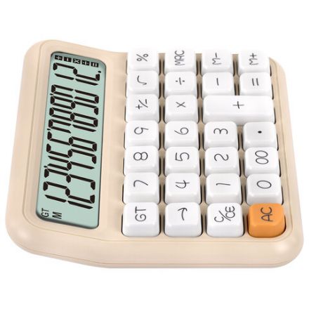 Калькулятор настольный BRAUBERG KW-1000-BG (152x132 мм), 3D-кнопки, 12 разрядов, бежевый, 272957
