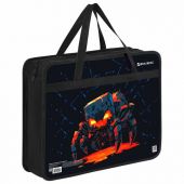 Папка на молнии с ручками BRAUBERG А4, 1 отделение, пластик, 80 мм, "Fire spider", 273374