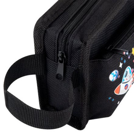 Пенал ЮНЛАНДИЯ ЮНИОР, 2 отделения, с ручкой, полиэстер, "Astronaut", 21х8х6 см, 273816