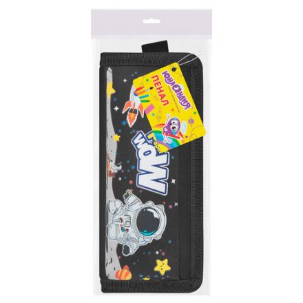 Пенал ЮНЛАНДИЯ ЮНИОР, 2 отделения, с ручкой, полиэстер, "Astronaut", 21х8х6 см, 273816