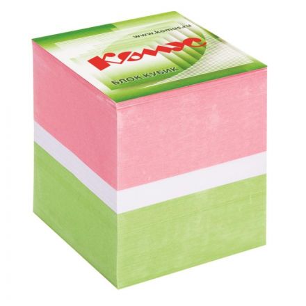 Блок для записей КОМУС на склейке 9х9х9 цветной блок 80-100 г Блок для записей КОМУС на склейке 9х9х9 цветной блок 80-100 г