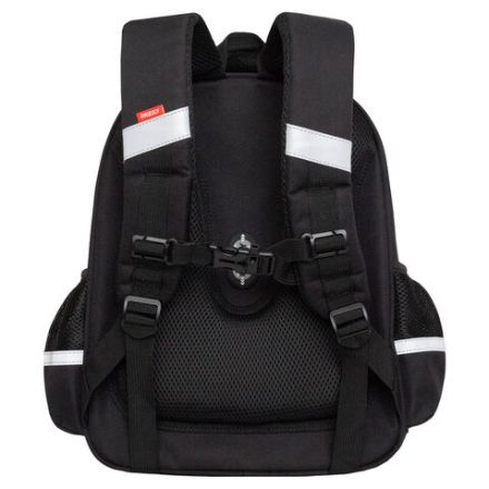 Ранец GRIZZLY анатомическая спинка, c бейджем, для мальчиков, "BLACK CAR", 36х28х20 см, RAz-587-7/1