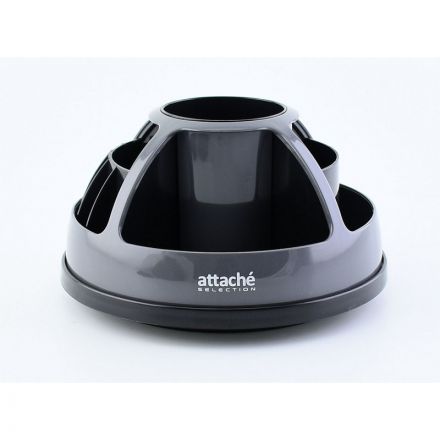 Настольный набор Attache Selection черный/серый 10 предметов вращающийся на 360 градусов