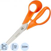 Ножницы Attache Orange 203 мм с пластиковыми анатомическими ручками оранжевого цвета