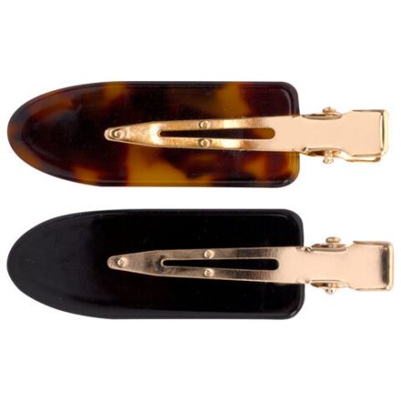 Заколки для волос НАБОР 4 шт., 6 см, глянцевый, черный, черепаховый, MONTE VITA (МОНТЕ ВИТА), 457088