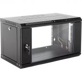 Шкаф настенный телеком. ЦМО разб. 9U(600х350) дв. стекло (ШРН-Э-9.350-9005)