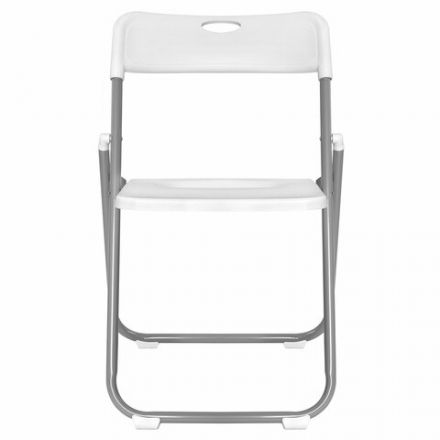 Стулья складные BRABIX "Golf Lite CF-017", КОМПЛЕКТ 4 шт., серебристый каркас, пластик, белый, 533035