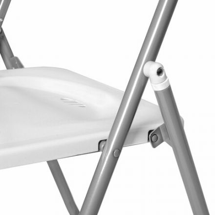 Стулья складные BRABIX "Golf Lite CF-017", КОМПЛЕКТ 4 шт., серебристый каркас, пластик, белый, 533035
