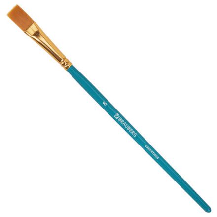 Кисти синтетика BRAUBERG, НАБОР 10 шт., синие (Круглые; Овальные; Плоские; Лайнеры), 201030