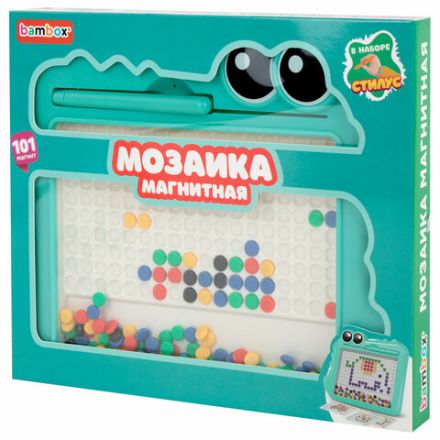 Мозаика магнитная развивающая для детей "Крокодил", стилус, 101 магнит, 10 карточек, BAMBOX (БАМБОКС), 665890 Мозаика магнитная развивающая для детей "Крокодил", стилус, 101 магнит, 10 карточек, BAMBOX (БАМБОКС), 665890