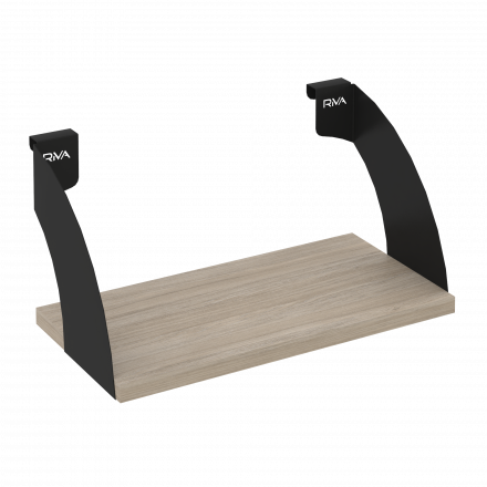 Навесные полки. Кронштейны+ЛДСП полка 400мм MAN-41-4 Дуб аттик/Чёрный металл 400*220*200