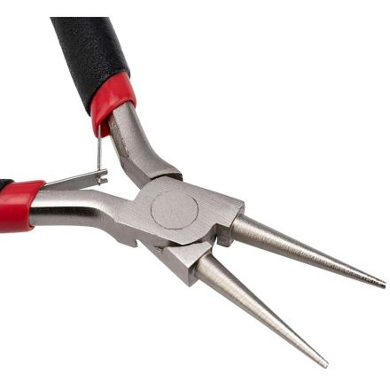 Круглогубцы Мини 120мм никел., авторазжим, обливные рукоятки REXANT 12-4606