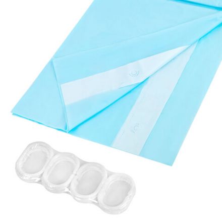 Шторка для ванной PEVA, 180х180 см, кольца в комплекте, 3 цвета ассорти (белый, голубой, коричневый), WBZ (ВБЗ), 700067