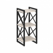 Loft Стеллаж на регулируемых опорах-3 полки VR.L-MST.O-3.4 Денвер светлый/Чёрный металл 400*400*910