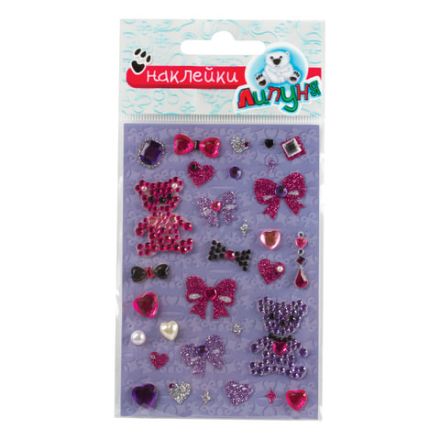 Наклейки "Хрустальные стразы", с европодвесом, ЛИПУНЯ, АССОРТИ